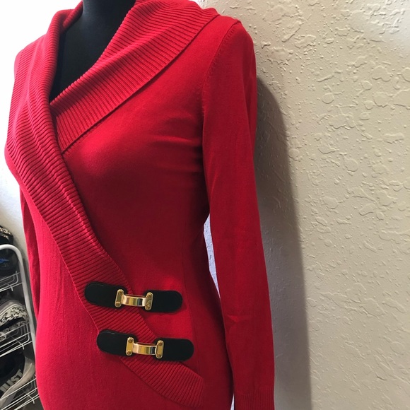 INC international concepts Buckle red Sweater - Picture 5 of 7